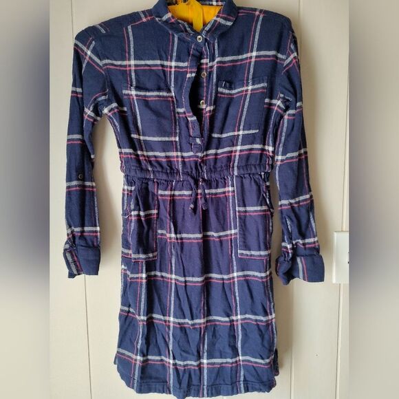 Old Navy Girl's Plaid Flannel Button-Up Dress Size XL 14 - Picture 2 of 5